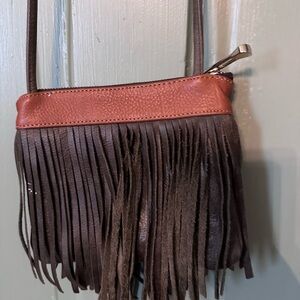 GG Boss fringed leather mini crossbody bag